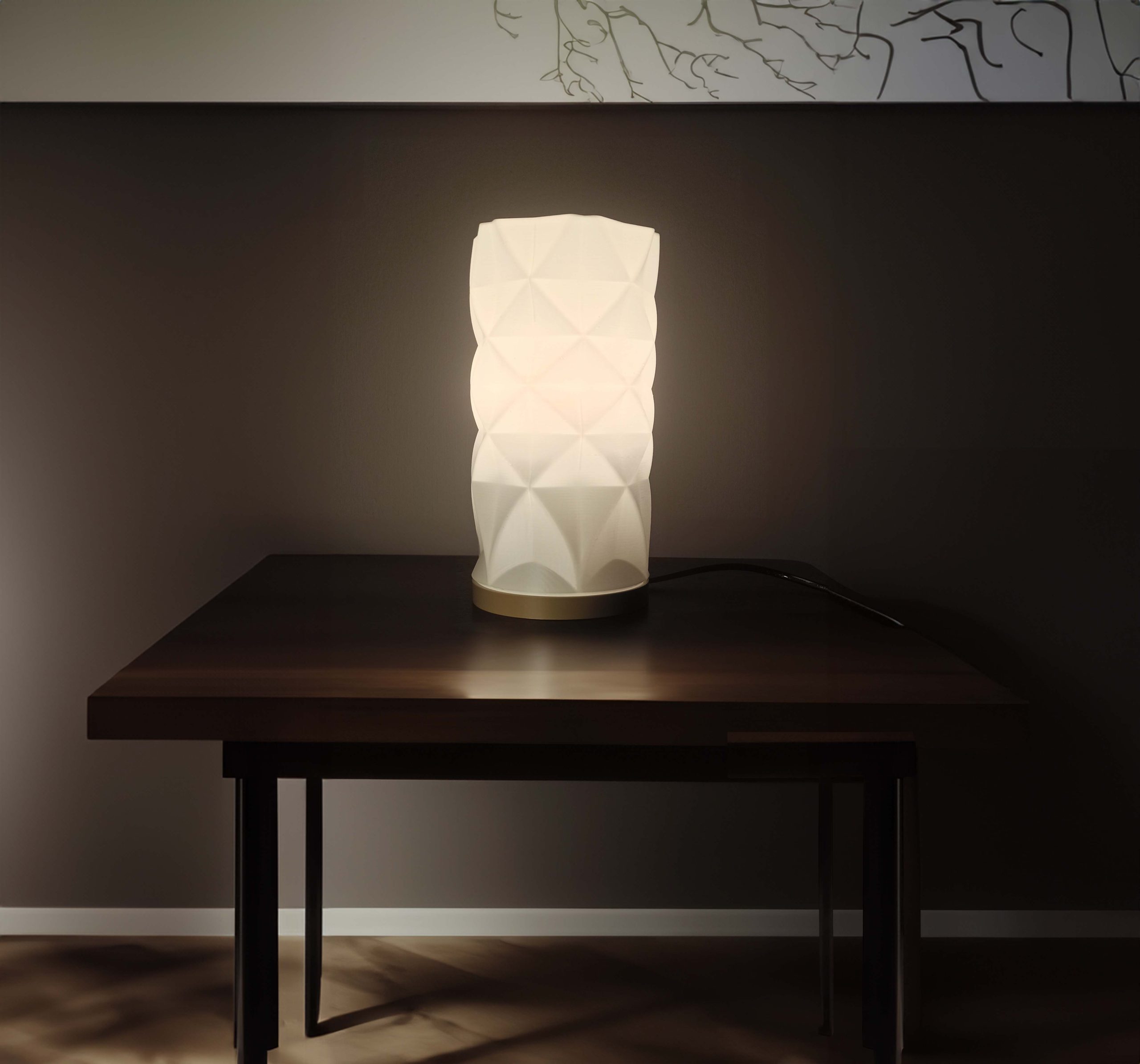 Lámpara Prisma Base Color Madera - Imagen 2