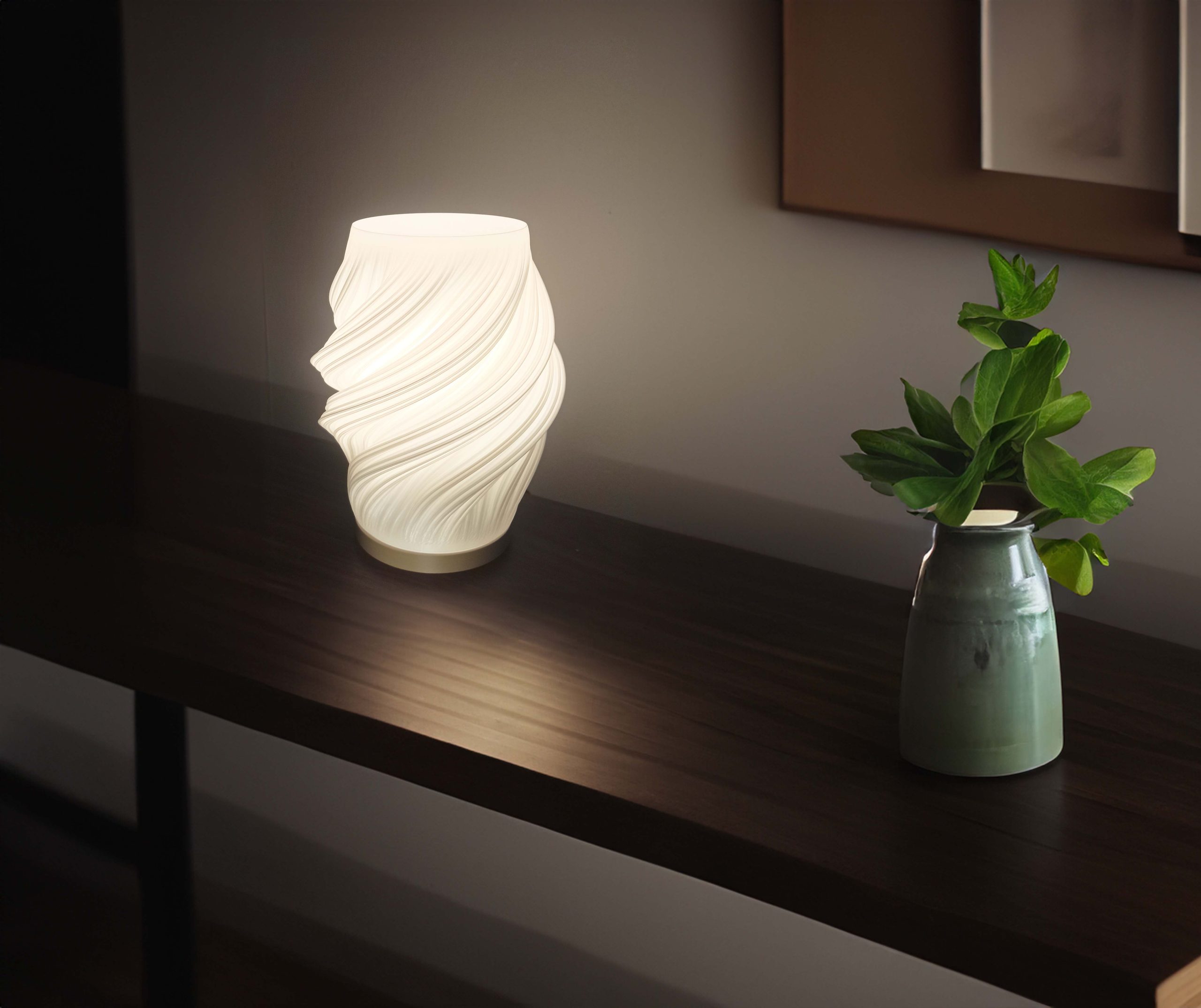 Lámpara de mesa modelo Vórtice Base Color madera - Imagen 4