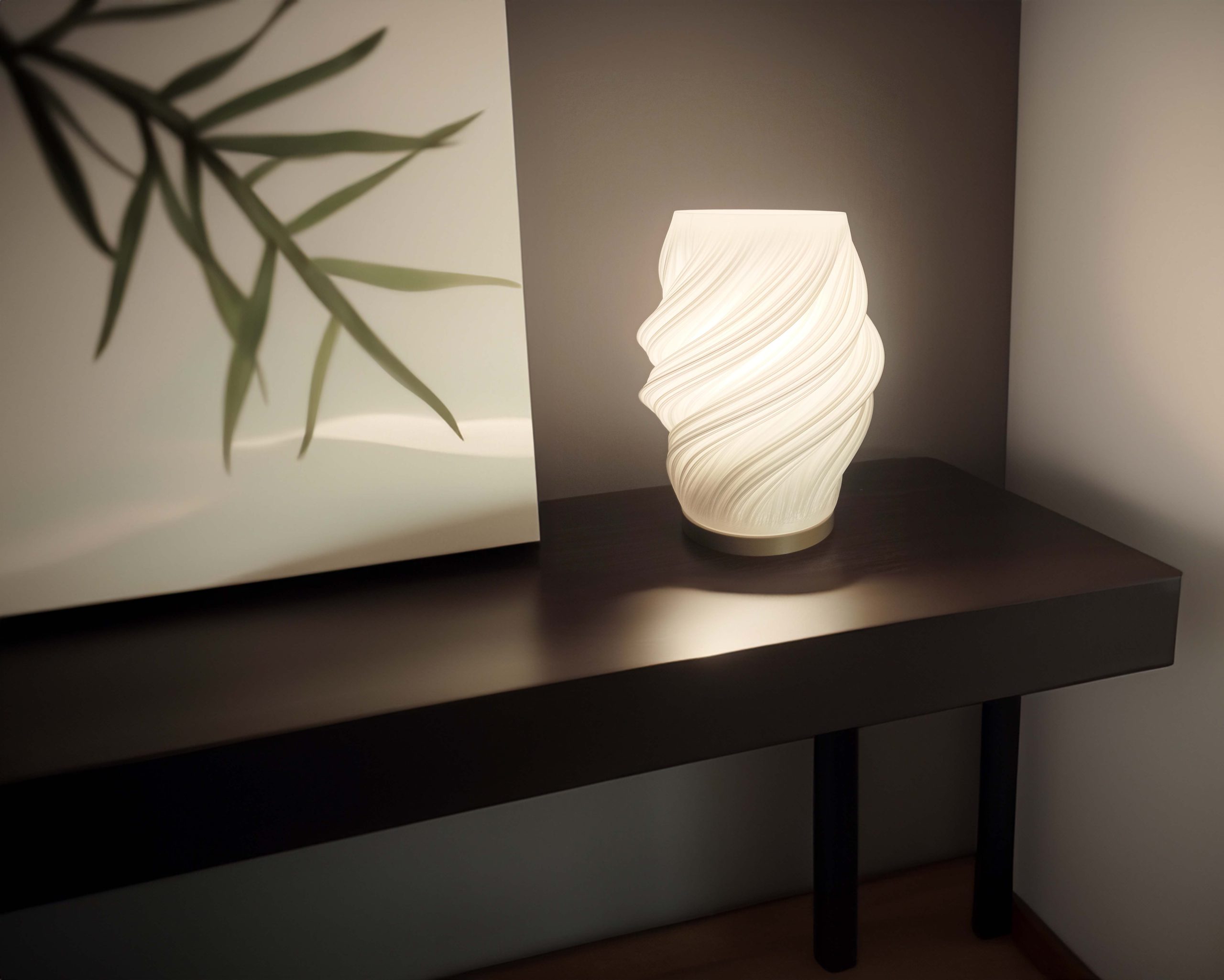 Lámpara de mesa modelo Vórtice Base Color madera - Imagen 3
