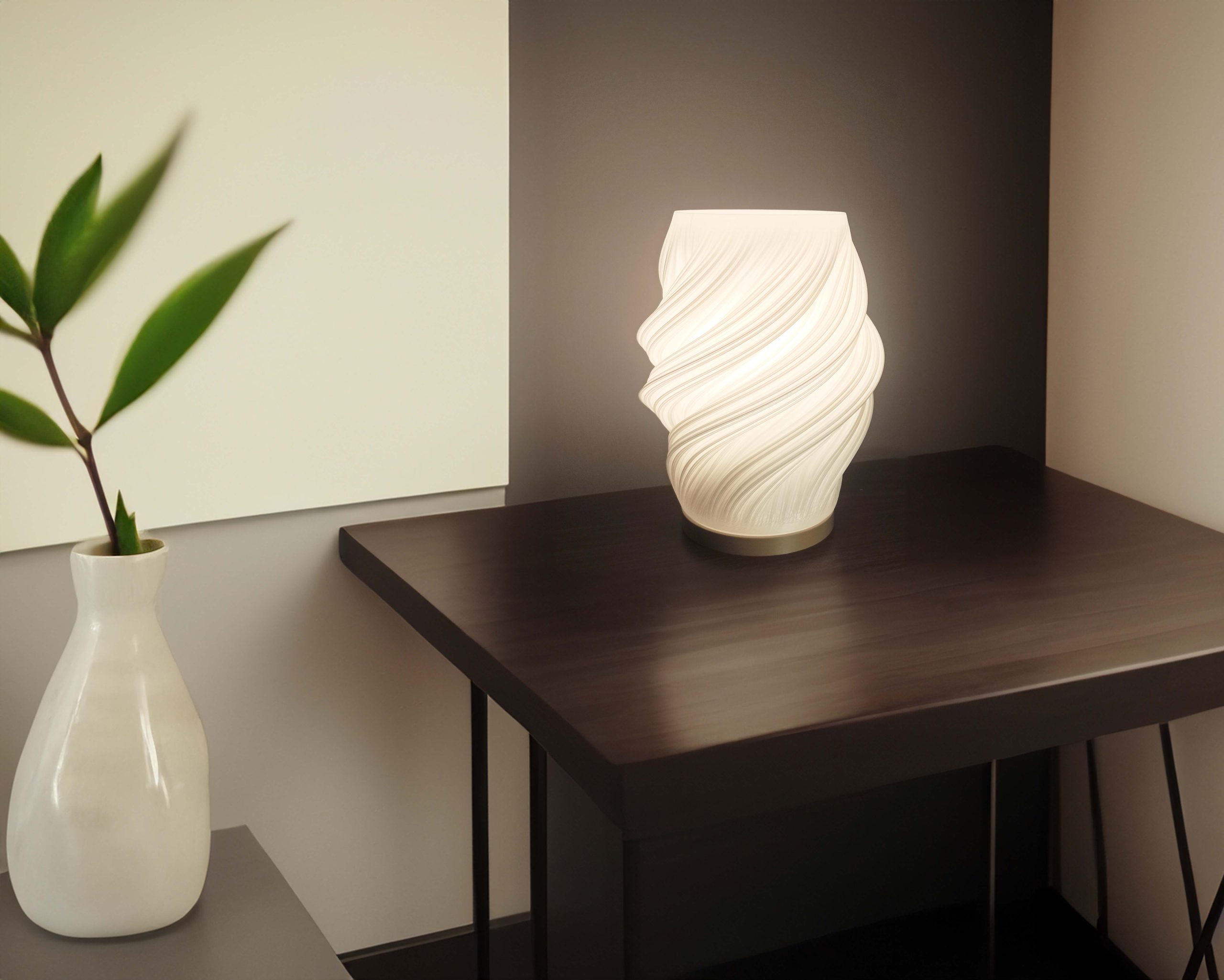 Lámpara de mesa modelo Vórtice Base Color madera - Imagen 2
